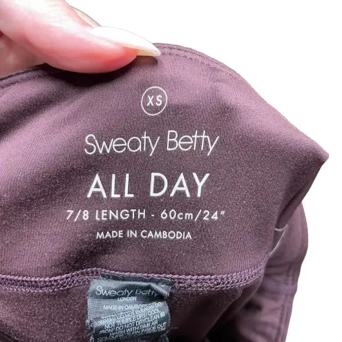 Sweaty Betty All Day Embossed Crocodile 7/8 Leggings Maroon Red Size XS