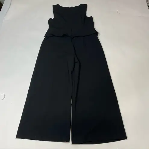 Black Halo Black Jumpsuit with Wide-Leg Elegance Size 14