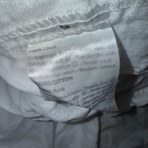 Haris Cotton Linen Dress Womens White Short Sleeve Casual Summer Made in Greece