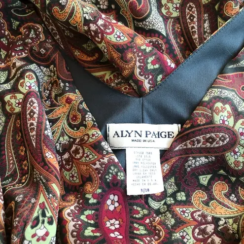 Alyn Paige multi print brown sleeveless maxi dress size 9