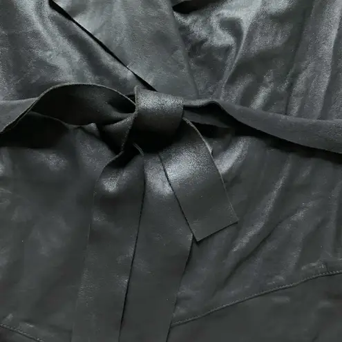 Bod & Christensen Ellie Leather Asymmetrical Belted Jacket M Black Size M