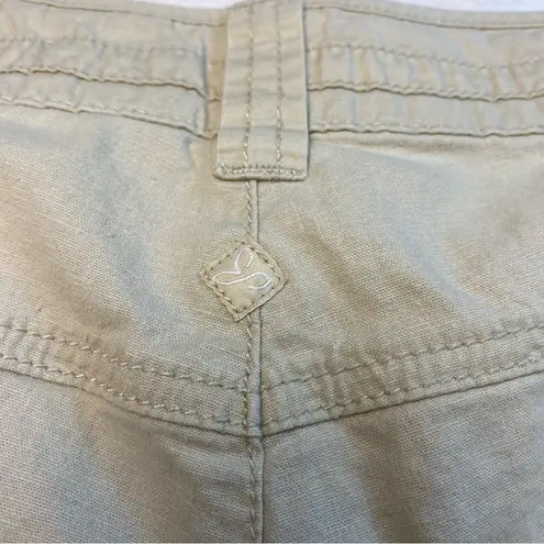 prAna  Women's Size 2 Kelly‎ Capri Pant Cargo Pocket Mid Rise Beige