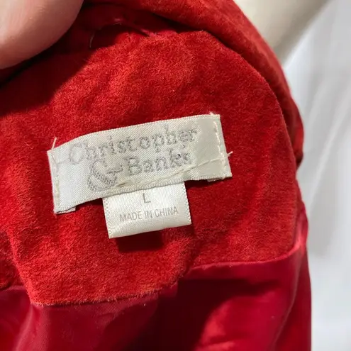Christopher & Banks Vintage red suede leather jacket large