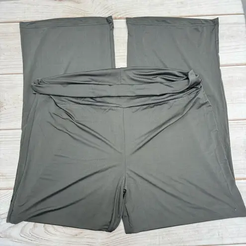 White Mark NEW Gray Lightweight Wide Leg High Waisted Yoga Pants Plus Size 3XL