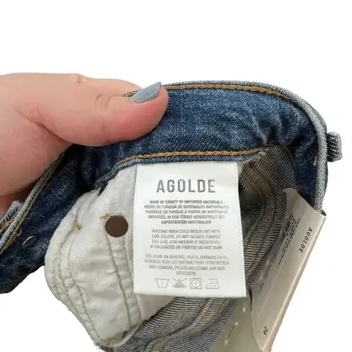 AGOLDE  Nico Jeans High Rise Slim Fit Cycle Wash Stretch Denim Blue Size 24‎