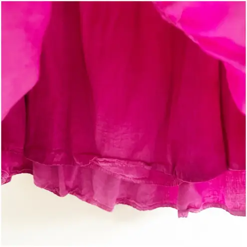 Pilcro By Anthropologie Distress Wash Flounce Peasant Mini Skirt Size Small Pink