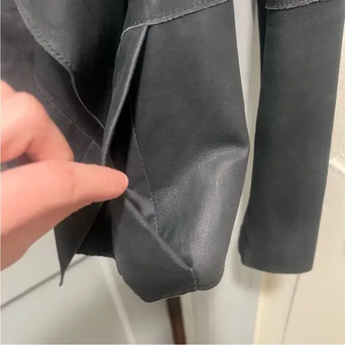 Vince  Leather Draped Open Waterfall Front Jacket w/ Pockets & Flattering Fit thumbnail 7