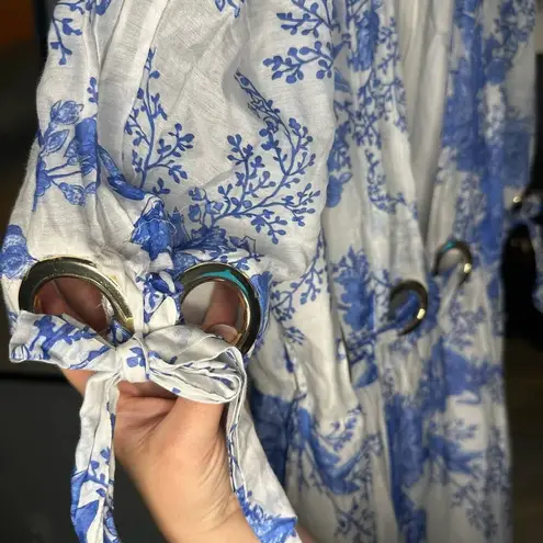 Alice McCALL Only Everything Midi Dress 4 Floral Plunge Neck Grommet Silk Blend