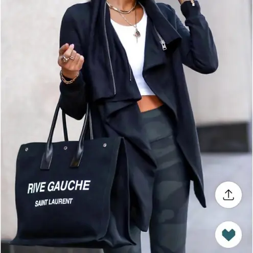 All Saints Dahlia black asymmetrical convertible sweatshirt jacket XS