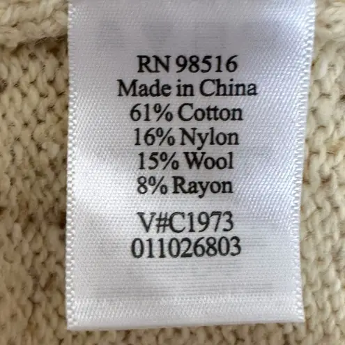 Vintage 90s Coldwater Creek Wool Blend Peplum Bell Sleeve Cardigan Sweater 1X Tan