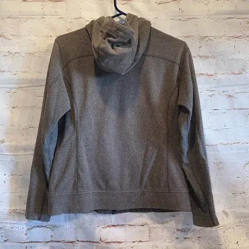 Rei Jacket Womens Medium Gray Fleece Full Zip Hooded Sweatshirt Zip Pockets