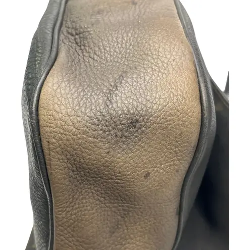 Loewe Vintage Pebbled Leather Anagram Crossbody Bag Black Brown Small