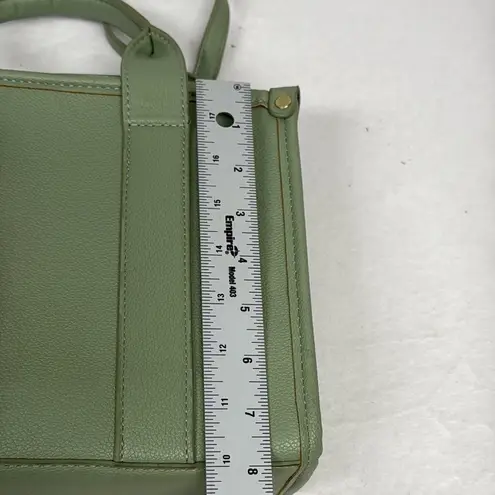 None Sage Green PU Leather Crossbody Purse Tote Bag with Adjustable Strap