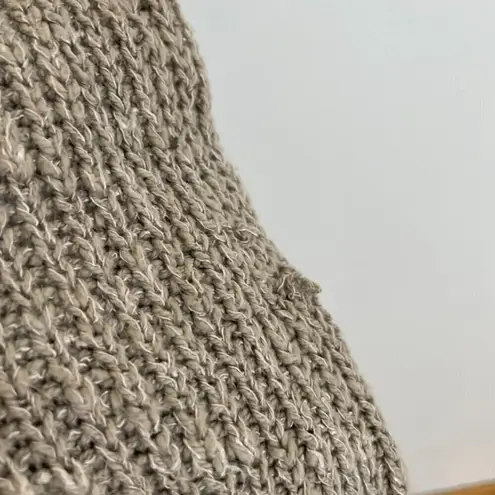 Maurice's Taupe Tan Brown Chunky Knit Notch / Split Neck Open Cardigan Sweater XL