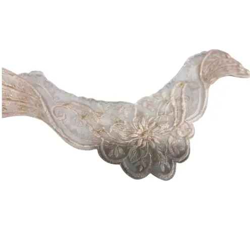 Elegant Lace Appliqué with Sequin & Floral Design Pink