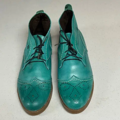 Diesel Teal Leather Wingtip Lace