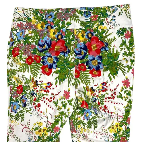 Soft Surroundings  Size PM In Bloom Ankle Crop Pants Floral Fern Tummy Control