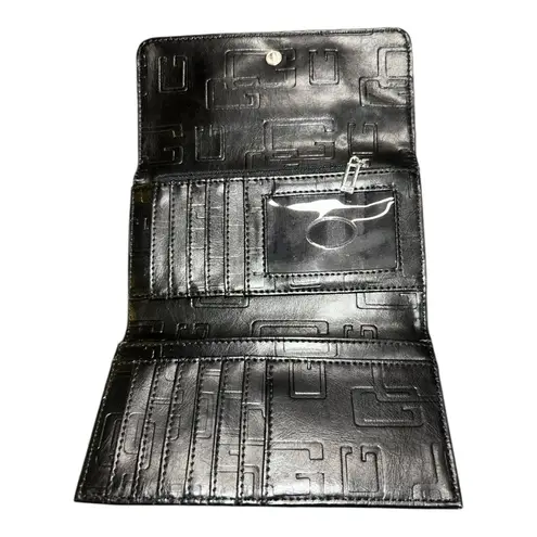 Guess  Embossed Black Wallet with Metal Accent