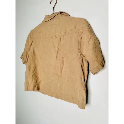 DL1961 Khaki Tan Short Sleeve Button Front Flap Pockets Montauk Shirt Size M