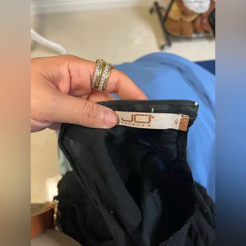 JO Brand Black Boho Maxi Dress – Deep V Neck, Cap Sleeve, Tiered Skirt – Size L Size L