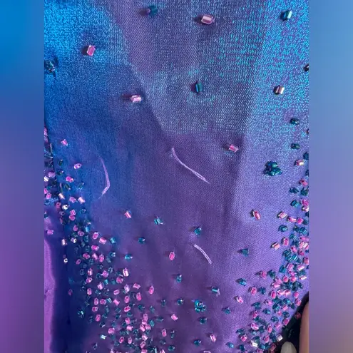 Sue Wong Vintage 90’s Nocturne Iridescent Formal Beaded Gown size 10