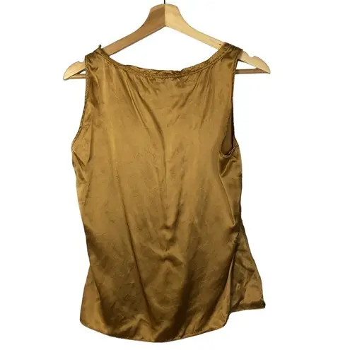 White + Warren Golden Orange Silk Tank Top L Size L