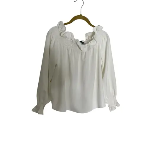 Tuckernuck Elegant White Ruffle Blouse Ruffle Small Miranda
