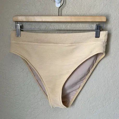 Zulu & zephyr yellow cream signature skimpy ribbed high waisted swim suit Size M - Image 11