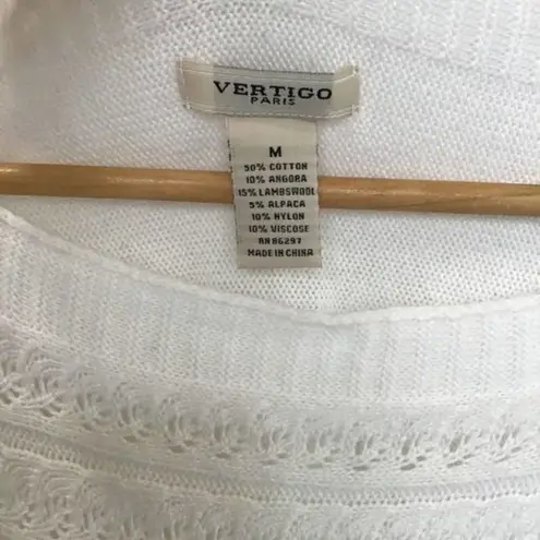 Vertigo Paris Angora Sweater White Buttons Medium