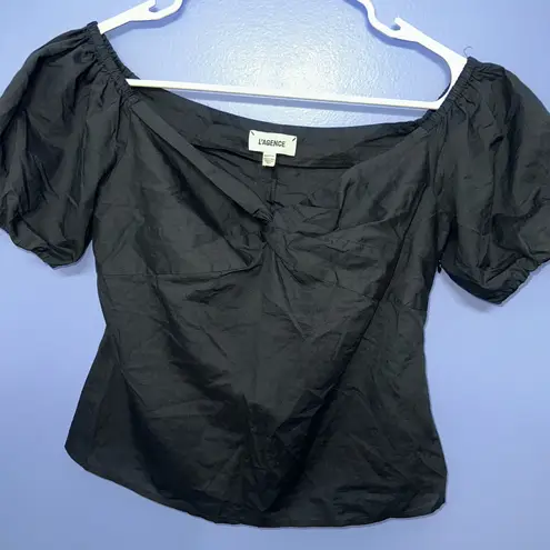 L'Agence L’AGENCE Gemini Off Shoulder Sweetheart Top Black NWOT Size XXS