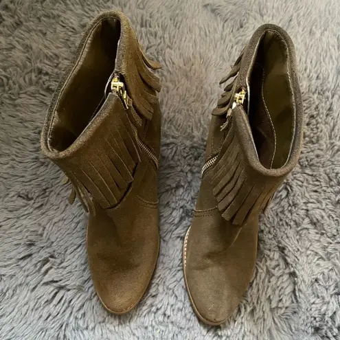 Ralph Lauren Lauren  suede fringe boho booties size 6