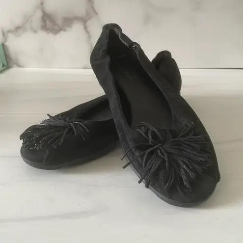 The Flexx Women's Boco Loco Peeptoe Ballet Flat- Black- Size 7