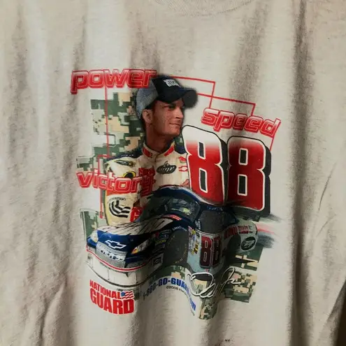 Vintage Y2K Power Speed Victory T Shirt Cream XL Extra Large NASCAR Racing Solid