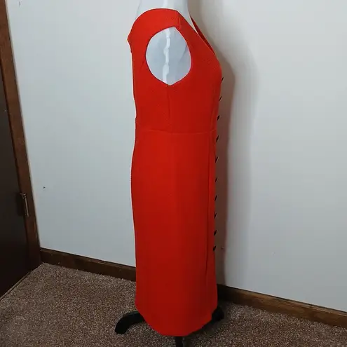 Maeve anthropologie vibrant red quilted shift dress size medium