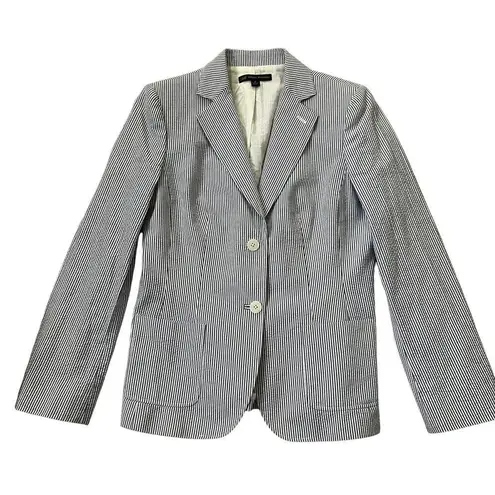 Brooks Brothers Blue & White Striped Two Button Blazer Women Size 8 | 35-14