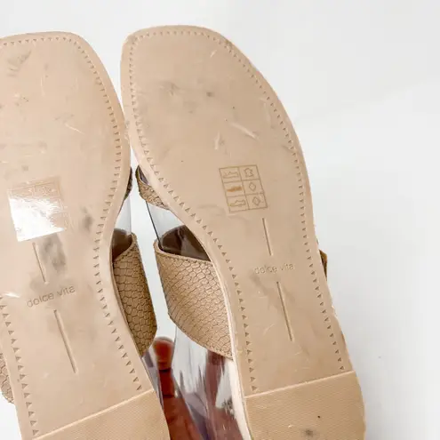 NEW Dolce Vita Perris Leather Double Strap Slide Sandal, Size 6.5, MSRP $100 Tan