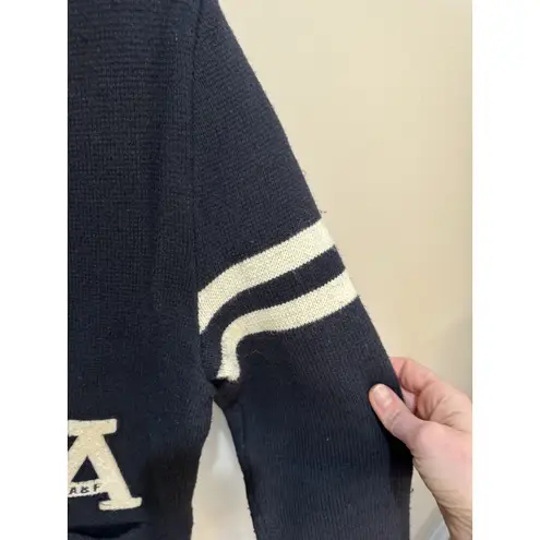Abercrombie & Fitch VINTAGE  Women Sweater S Blue‎ Varsity Cardigan Logo Y2K