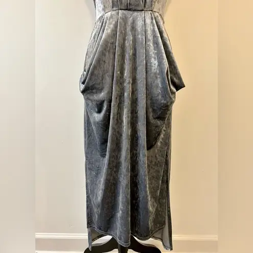 BCBGeneration EUC  Crushed Velvet Racerback Midi in Grey Frost Size Small