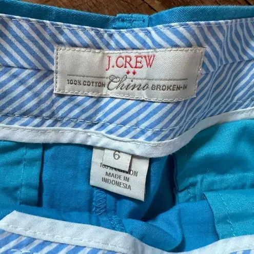 J Crew bright blue flat front chino size 6 preppy shorts Blue