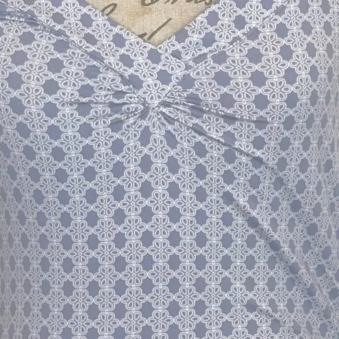 Pajamagram Womens Nightgown Sleepshirt Sleepwear Blue Geo Print Chemise Small