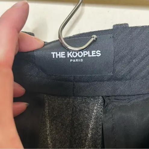 The Kooples Confort Pins Stripes Pants Slacks Career Wear Grey Gray Women 36 NWT
