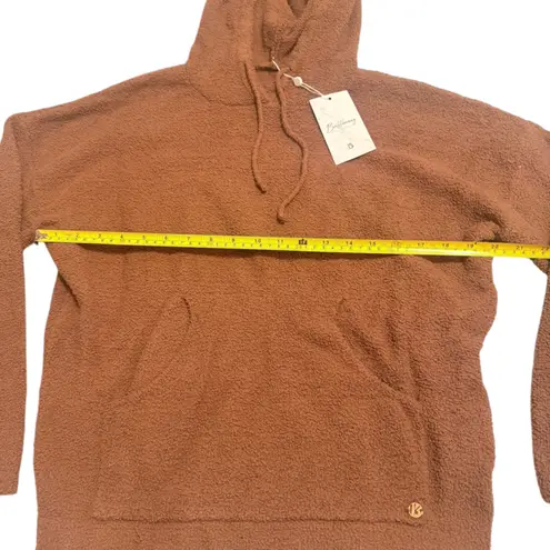 Ny Collection Buffbunny Size M Looped Yarn Hoodie Sweatshirt Brown Comfy Lounge Minimalist NWT