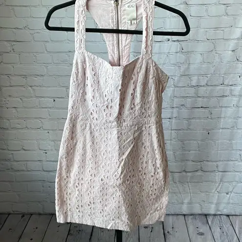 Ali Ro Shell Light Pink Eyelet Lace Razorback Dress Size 8
