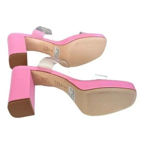 Schutz Ariella Platform Block Heel Rose Transparent Straps Size 10.5 NEW $135
