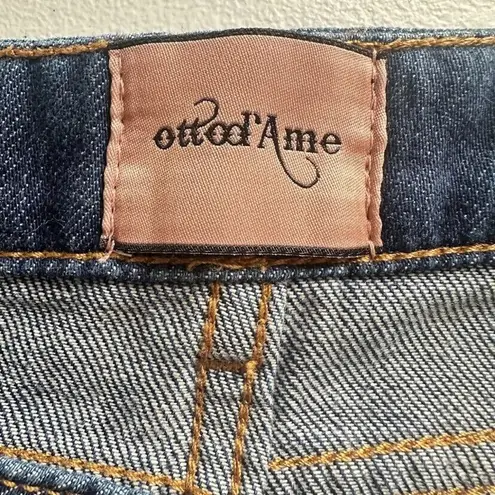 Ottod’ame Jeans Denim Italy Women Wide Leg Streetwear Skater 28 Fringe Straight Blue