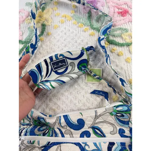 Vera Bradley Quilted Crossbody Bag Floral Blue White Green Matching Pouch