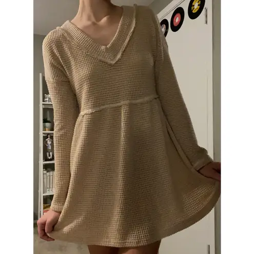 Waffle Knit Babydoll Dress