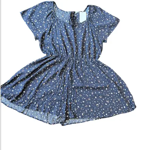 Chris & Carol Chris & Carol Women's XL Gray Floral Rayon Sweatheart Neck Romper NWT - Image 3