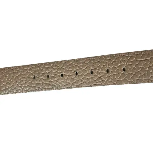 The Leather Shop Women’s M Brass Buckle Wide Belt Embossed Tan Leather Cowgirl