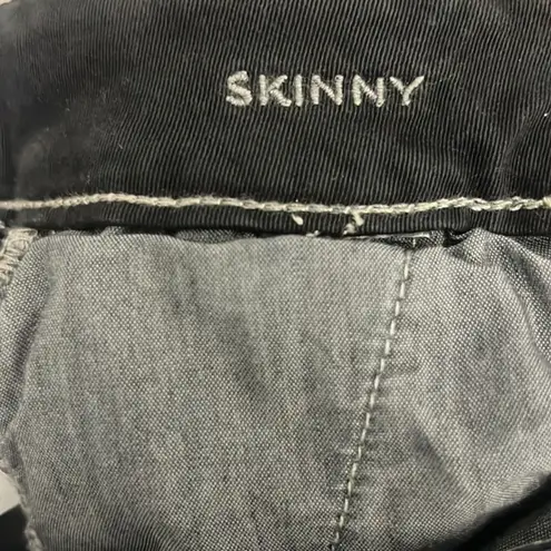 American Eagle  Skinny Pants Womens 0 Long Black Contrast Stitch Stretch Classic